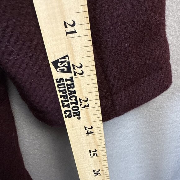 Uniqlo Wool Blend Pea / Duffle Coat Men’s Small Burgundy Toggle‎ Buttons Preppy - Picture 7 of 11